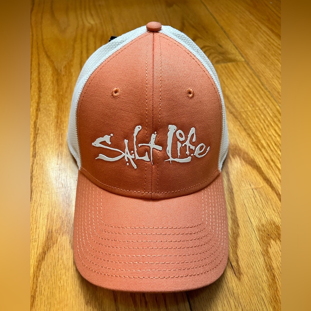 Salt Life Live Salty Baseball Cap Hat Mesh NWT Orange Rust Size O
